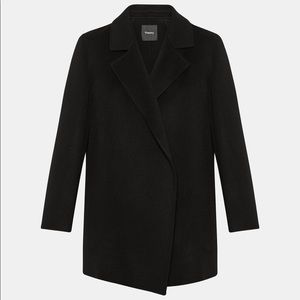 Theory black wool and cashmere Clairene coat Small